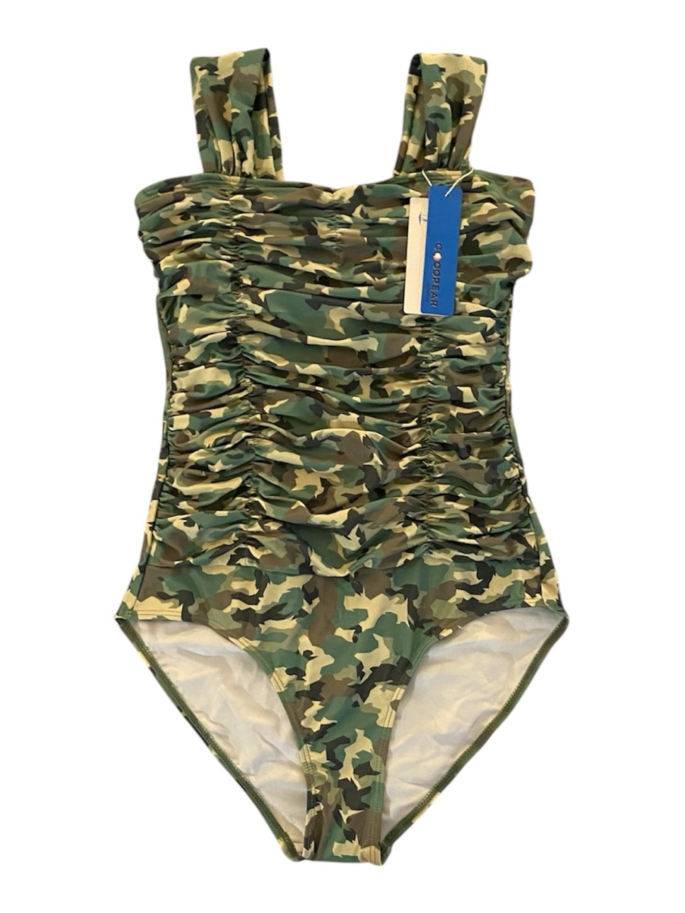Cocopear Camo Ruched Tummy Control Underwire One Piece Swimsuit NWT Size Medium
